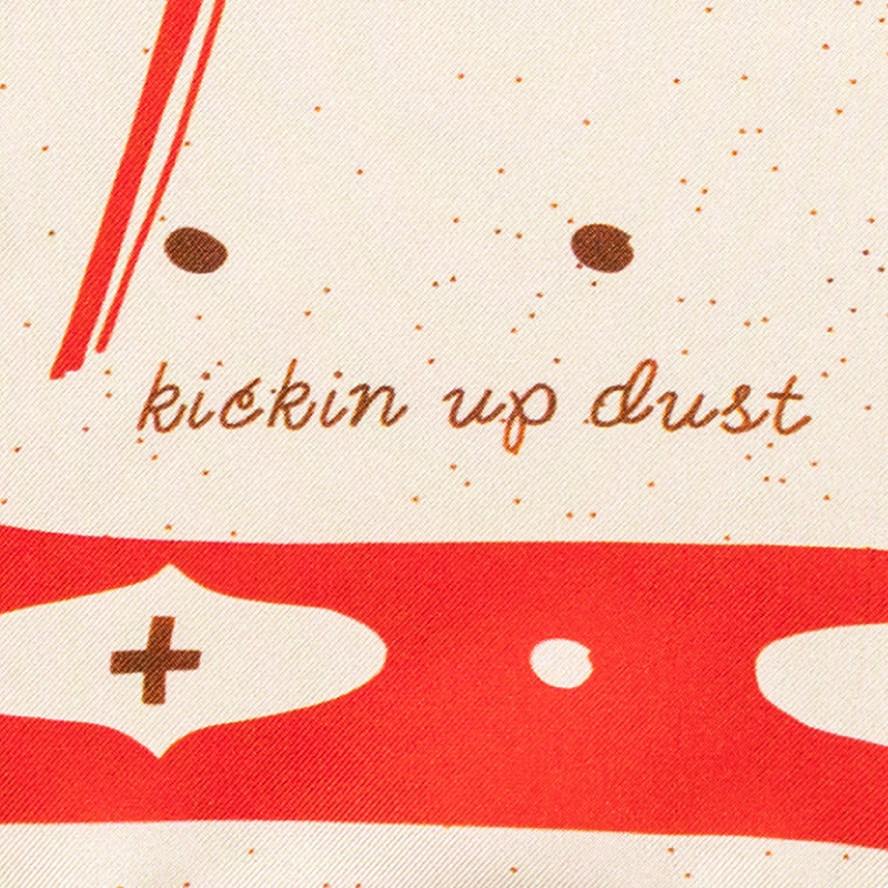'kickin' up dust' silk scarf