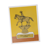 happy birthday, pardner trophy greeting card