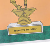 high five yourself trophy greeting card