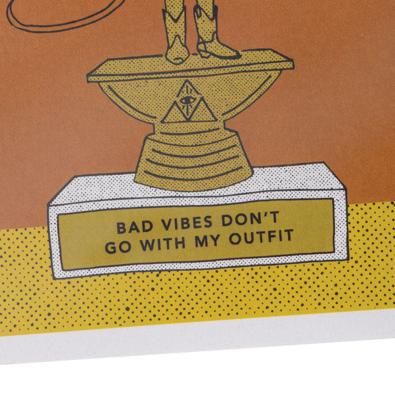 bad vibes don't go with my outfit greeting card