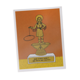 bad vibes don't go with my outfit trophy greeting card
