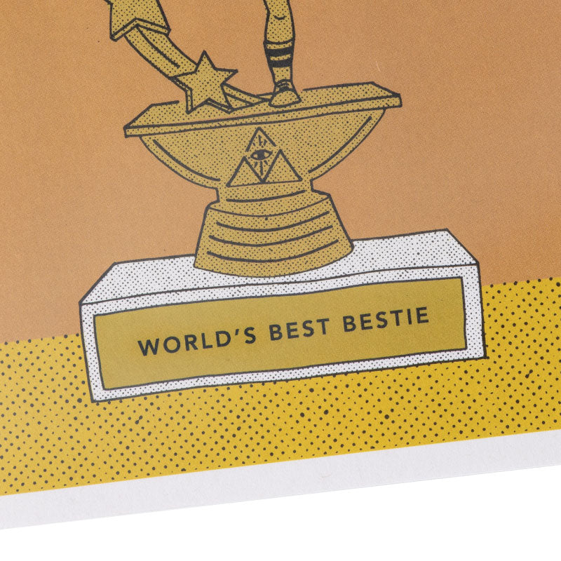 world's best bestie greeting card