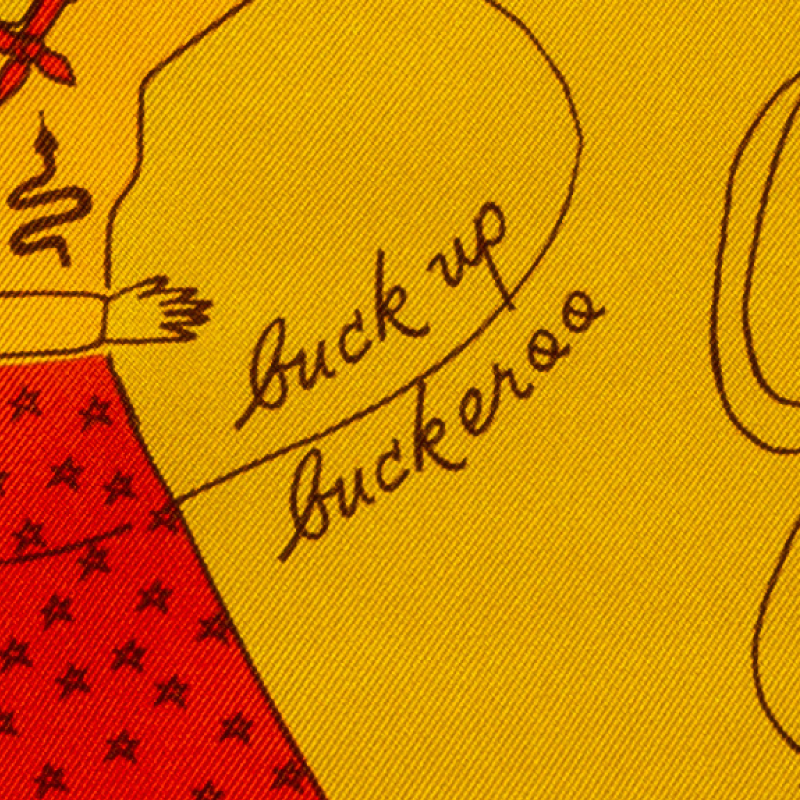 'buck up buckaroo' silk scarf