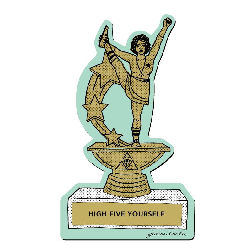 high five yourself sticker