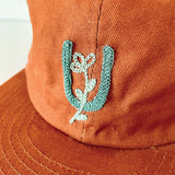 horseshoe + flower chainstitch hat