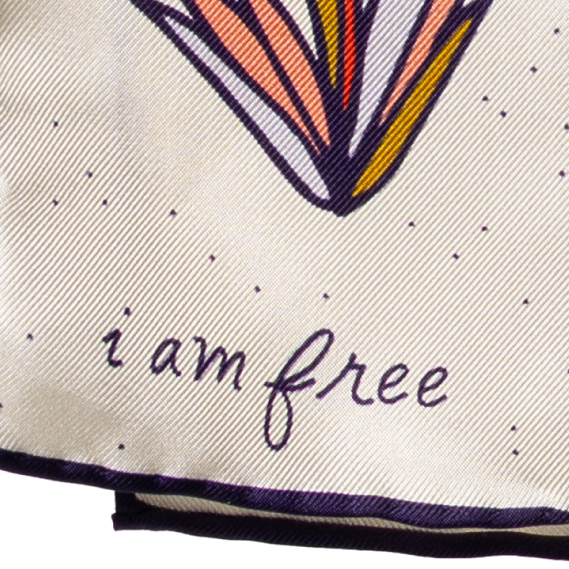 'I am free' cactus silk scarf