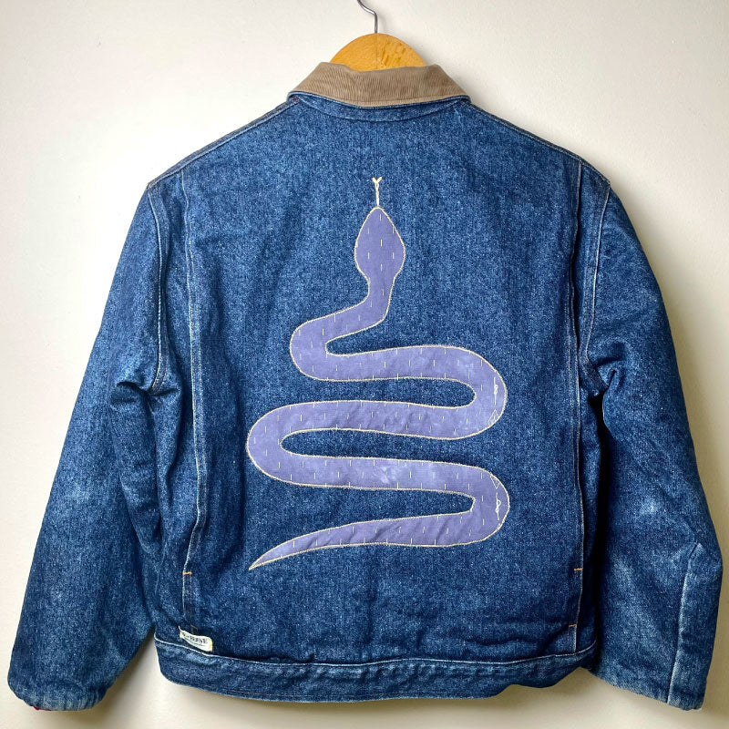 lined vintage denim jacket - one of a kind