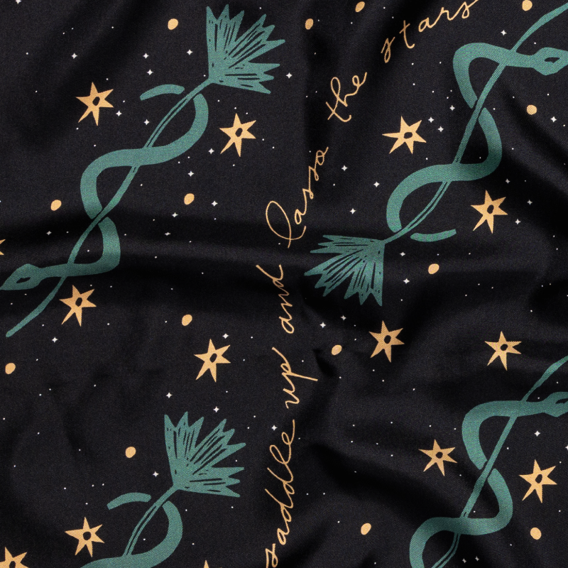 'lasso the stars' silk scarf