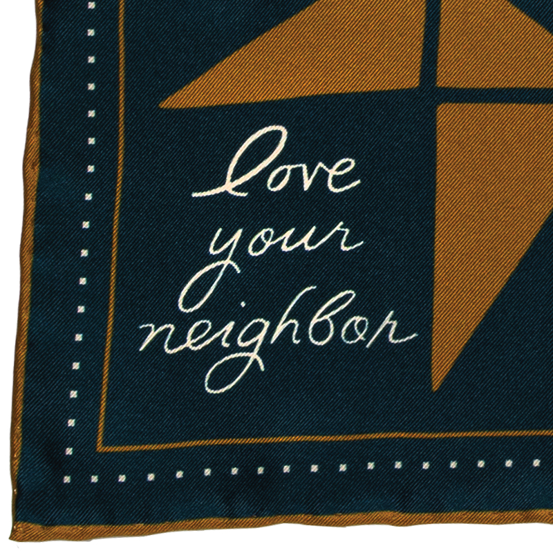 'love your neighbor' silk scarf