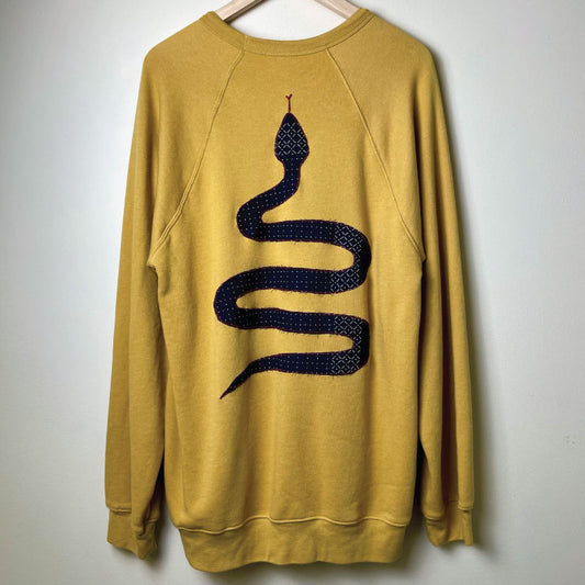 one-of-a-kind oversized sweatshirt - be brave snake