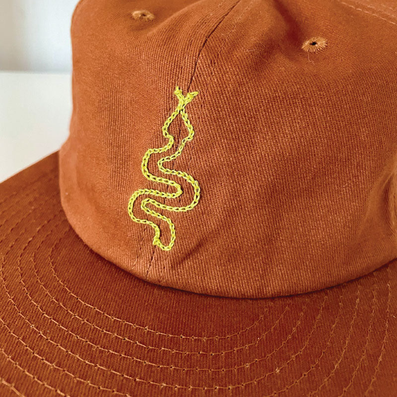 snake chainstitch hat