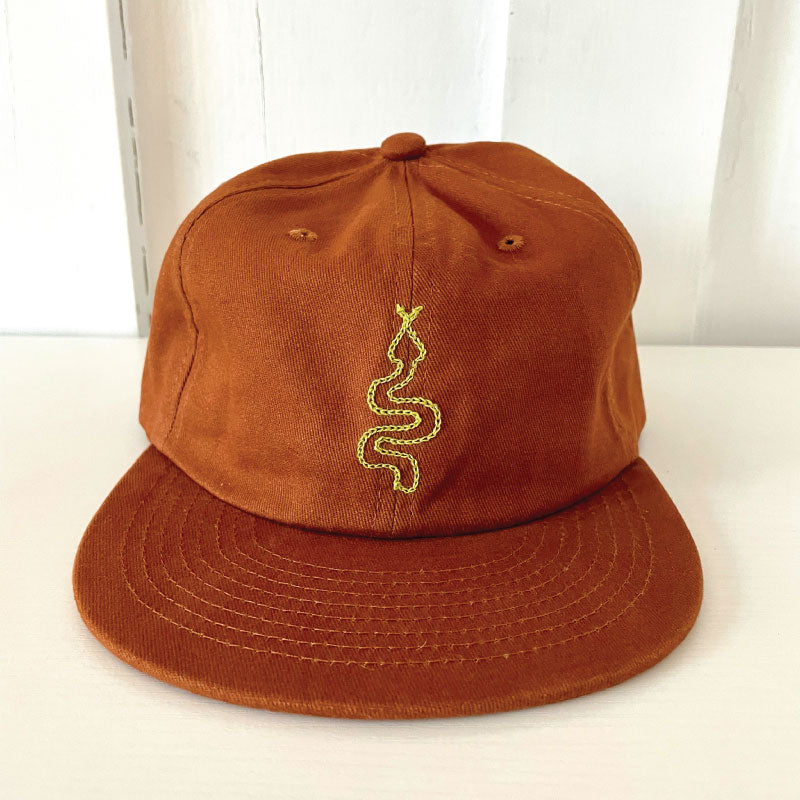 snake chainstitch hat