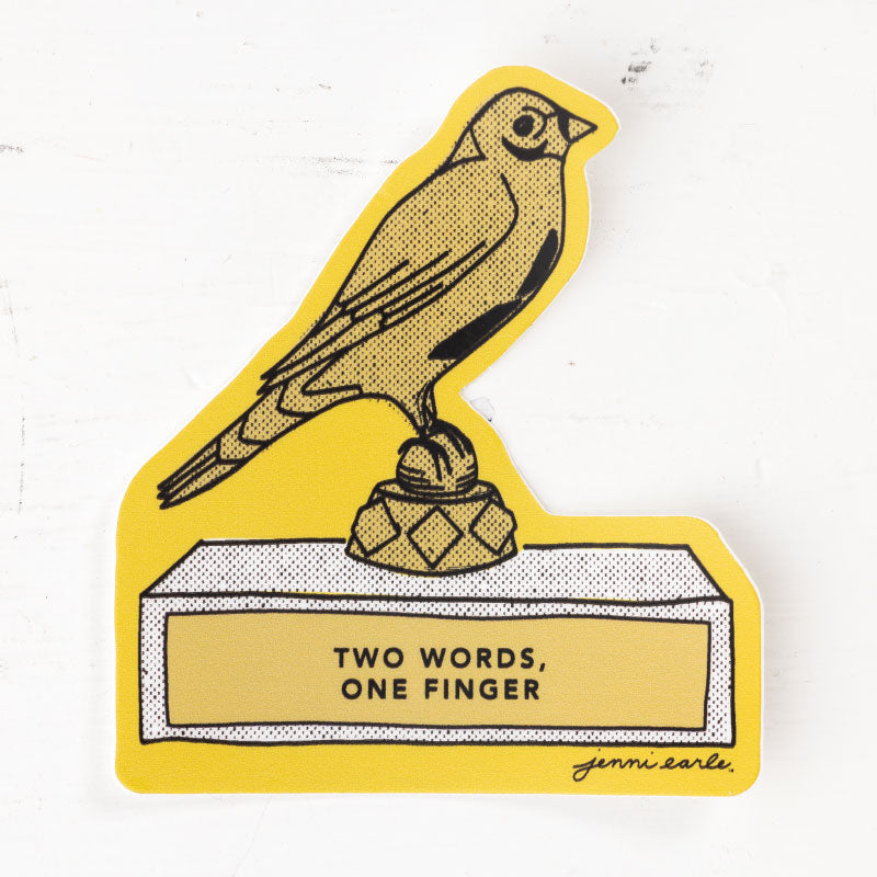 two words, one finger Vinyl Waterproof Sticker