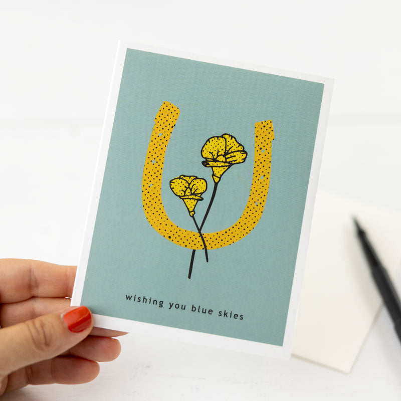 wishing you blue skies greeting card