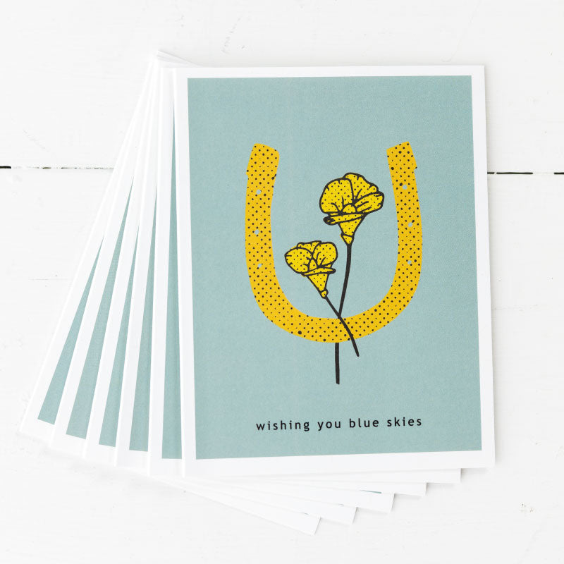 wishing you blue skies greeting card