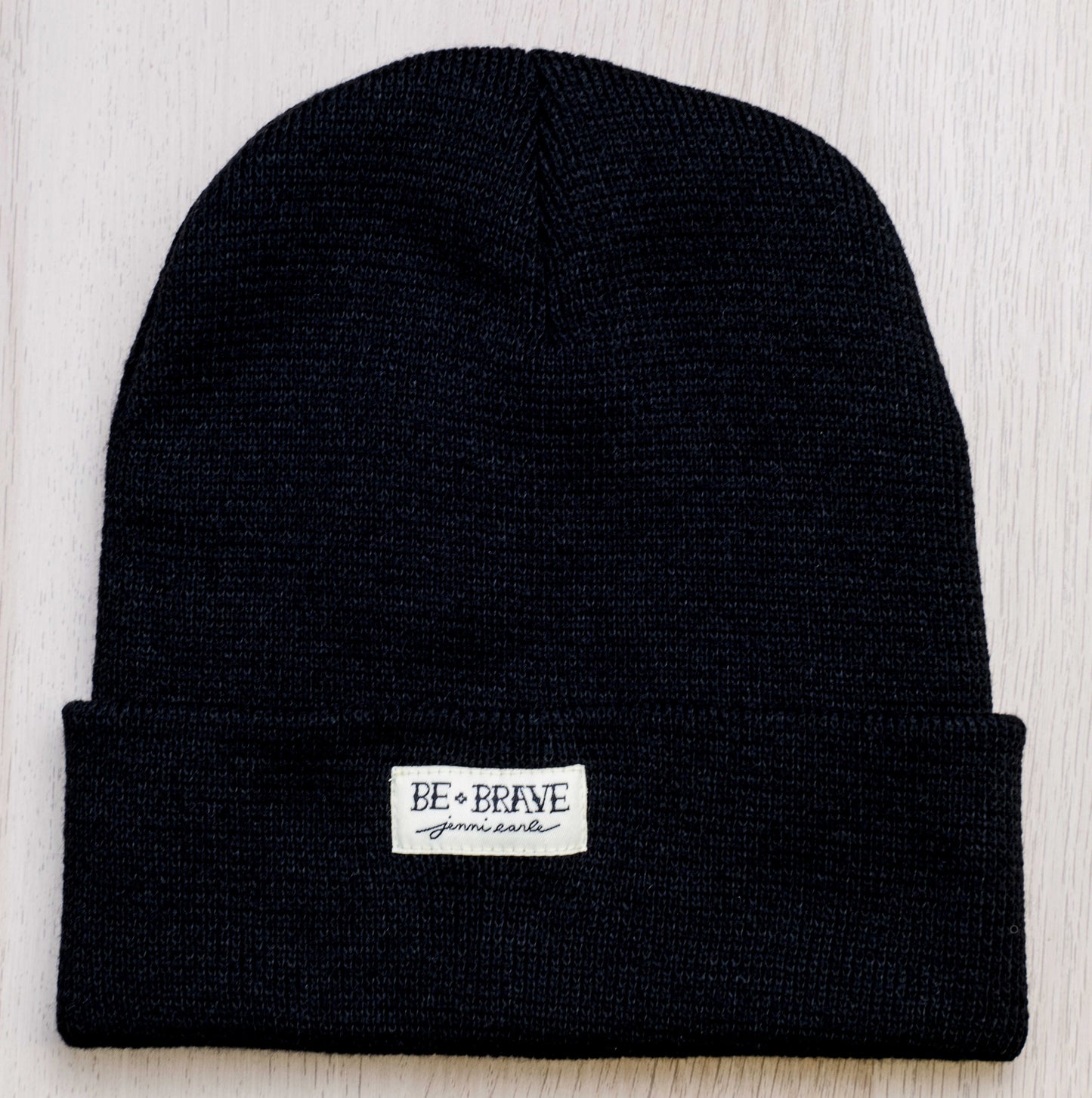 be brave patch beanie - black