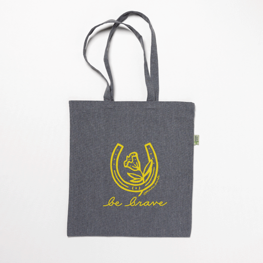be brave recycled cotton tote bag