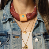 dashed + studded leather slide