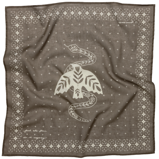 'feel the fear' voile bandana - black