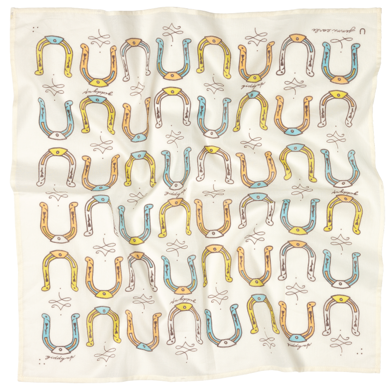 'giddy up' voile bandana - cream