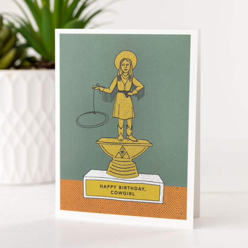 happy birthday, cowgirl greeting card