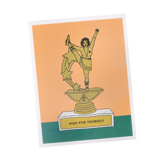 high five yourself greeting card