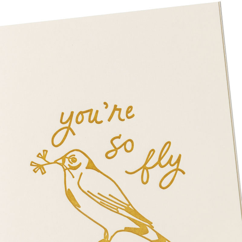 you're so fly letterpress card