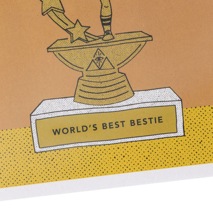 world's best bestie greeting card