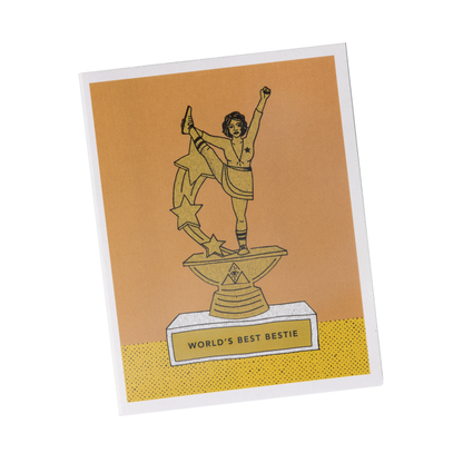 world's best bestie greeting card