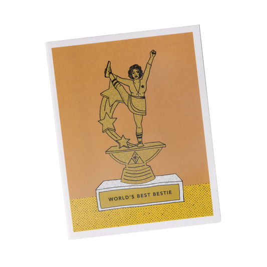 world's best bestie greeting card