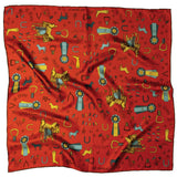 Silk Scarf 'word jumble' brickdust