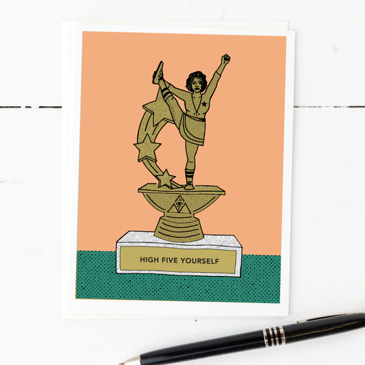 high five yourself greeting card