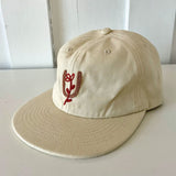 horseshoe + flower chainstitch hat
