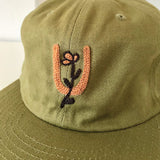 horseshoe + flower chainstitch hat