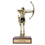 Gold archery trophy with a figure holding a bow and arrow on a white background.