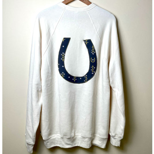 one-of-a-kind oversized sweatshirt - let yourself bloom horseshoe