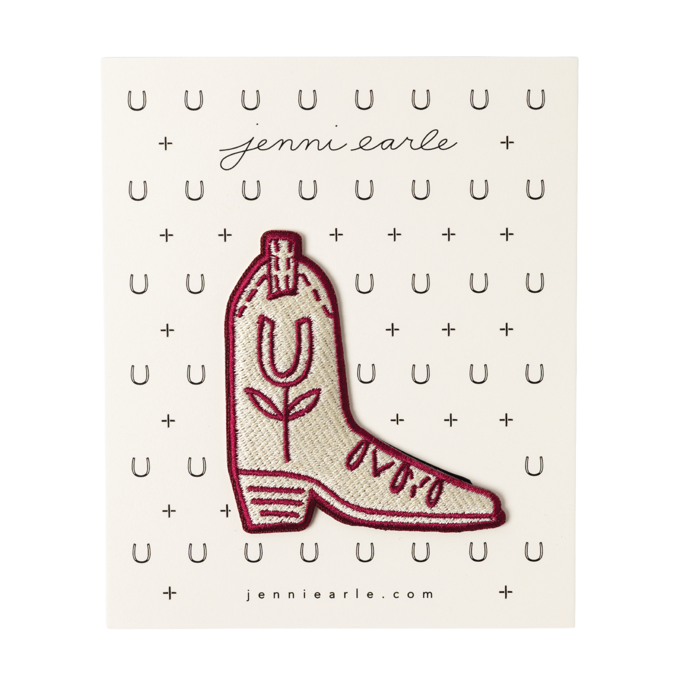 "lucky boot" woven patch