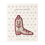 "lucky boot" woven patch