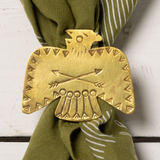 large brass thunderbird bandana slide