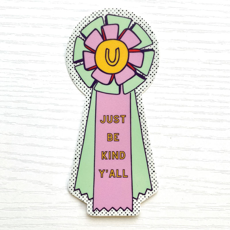 just be kind y'all ribbon sticker