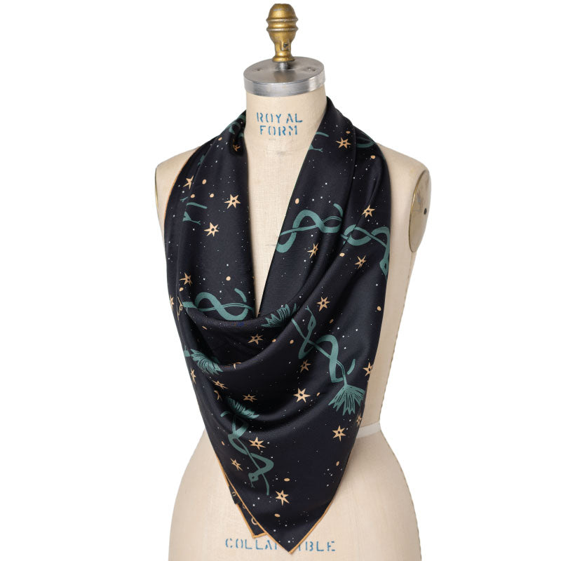 'lasso the stars' silk scarf