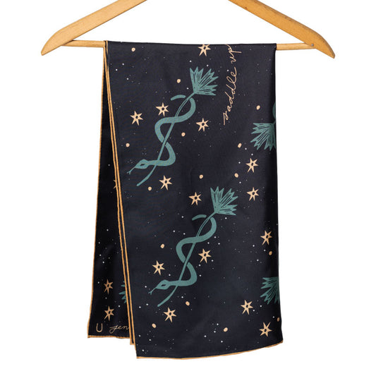 'lasso the stars' silk scarf