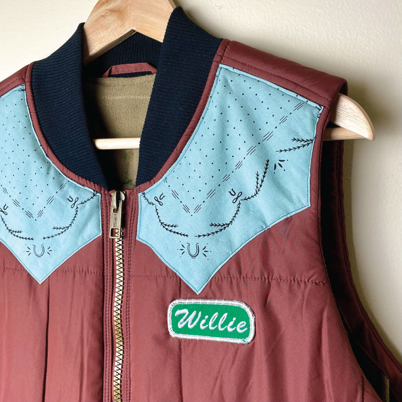 maroon uncycled one-of-a-kind vest