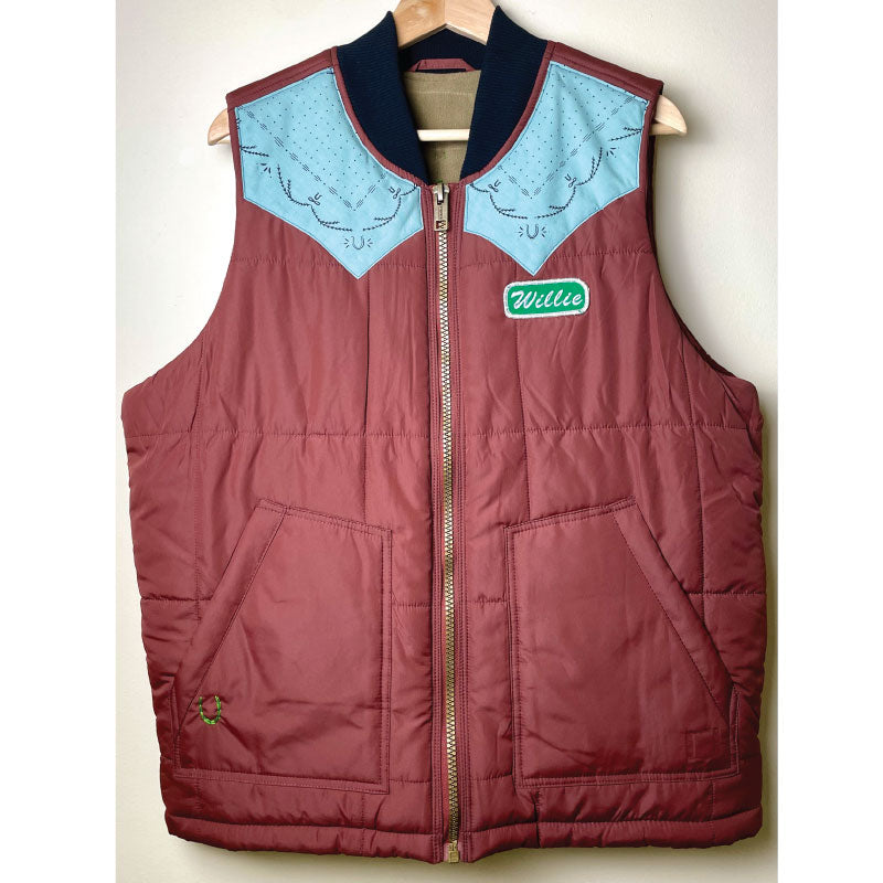 maroon uncycled one-of-a-kind vest