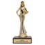 Gold trophy figure with a humorous inscription on a white background