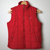 red zippered one-of-a-kind vest