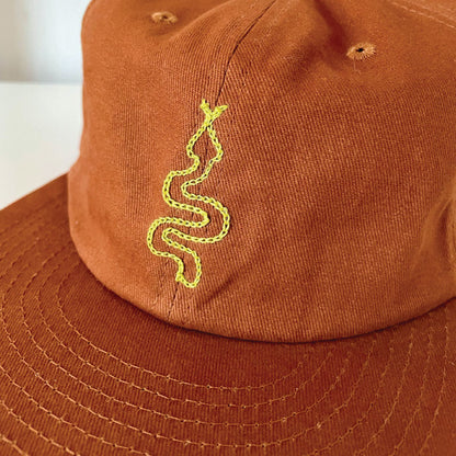 snake chainstitch hat