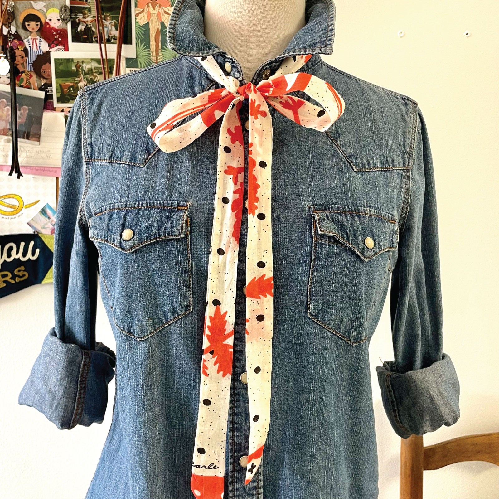 voile bandana skinny tie