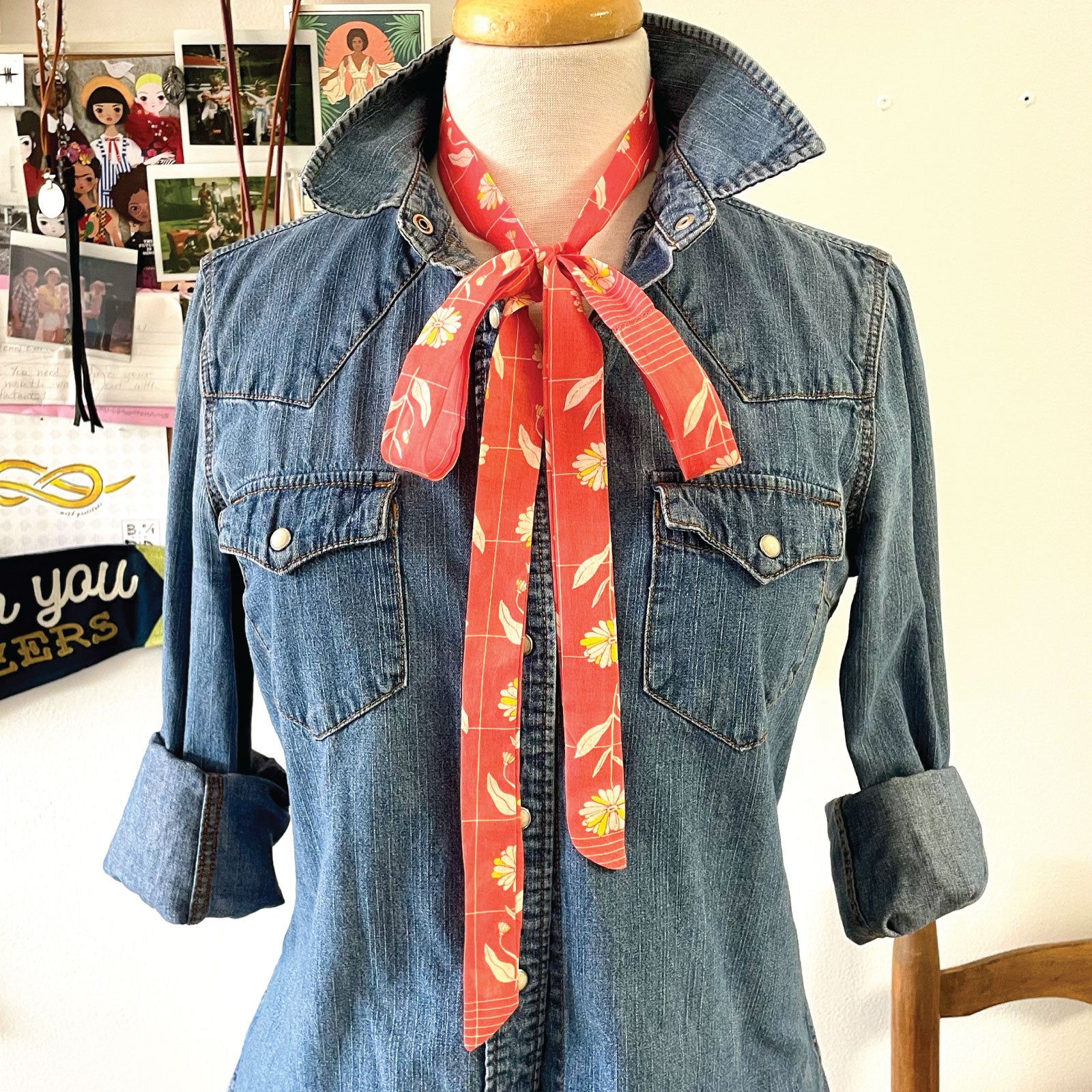voile bandana skinny tie