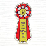 win or lose we'll be ok ribbon sticker